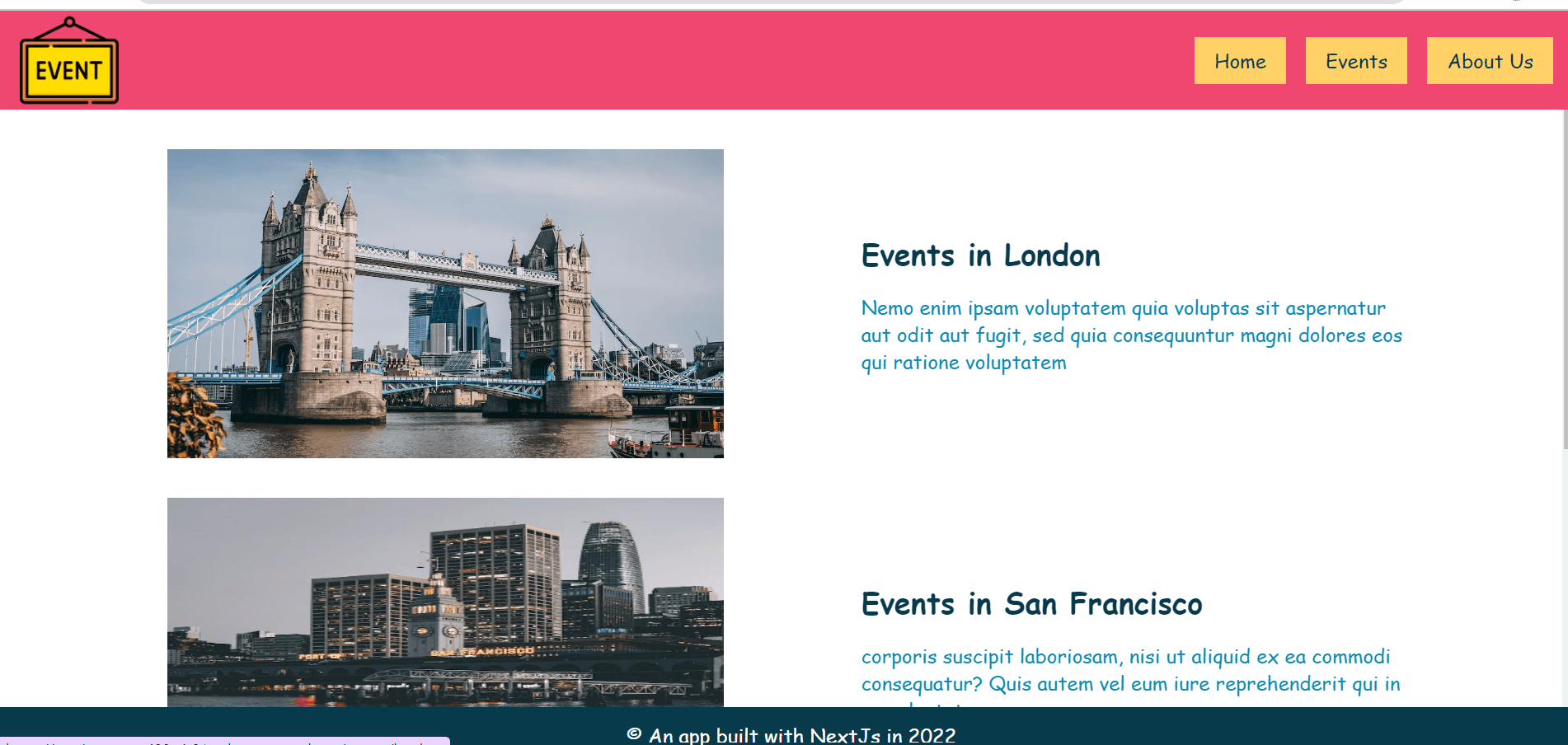 events app by next